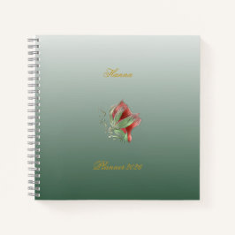 Elegantes rotes und grünes Notizbuch 