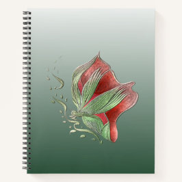 Elegantes rotes und grünes Spiralnotizbuch Notizbuch