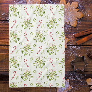 Elegantes rotes und grünes Weihnachtsgrün Geschirrtuch
