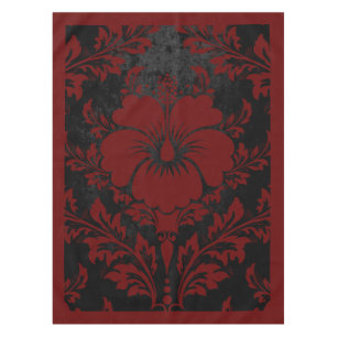 Elegantes rotes und schwarzes Damast Tischdecke