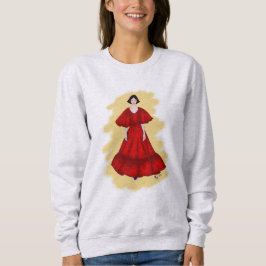 Elegantes rotes Volumen mit warmer künstlerischer  Sweatshirt