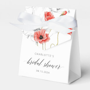 Elegantes Rotes Wasserfarben-Blume-Brautparty Geschenkschachtel