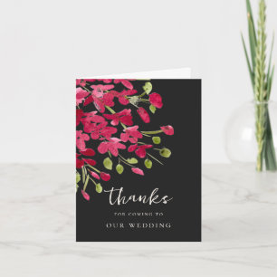 Elegantes rotes Wasserfarben-Blumenstrauß Dankesch Karte