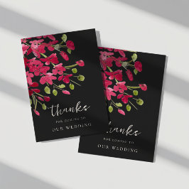 Elegantes rotes Wasserfarben-Blumenstrauß Dankesch Karte