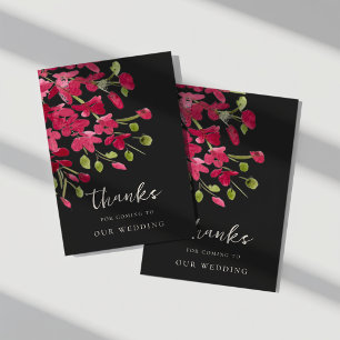 Elegantes rotes Wasserfarben-Blumenstrauß Dankesch Karte