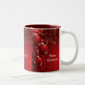 Elegantes rotes Weihnachten Zweifarbige Tasse