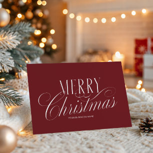 Elegantes rotes Weihnachts-Business-Logo in Schrei Feiertagskarte
