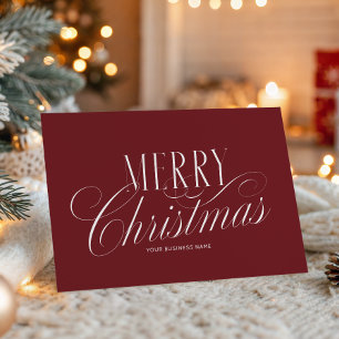 Elegantes rotes Weihnachts-Business-Logo in Schrei Karte