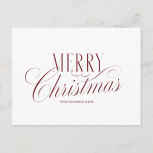 Elegantes rotes Weihnachtsgeschäft-Logo in Schreib Feiertagspostkarte