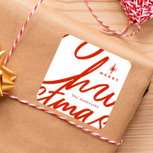 Elegantes rotes Weihnachtsgeschenk mit Schriftzug