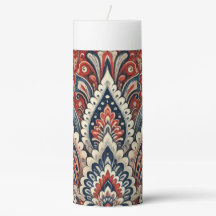 Elegantes rotes, weißes und blaues Paisley-Muster