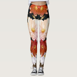 Elegantes rotes, weißes und rosafarbenes Muster Leggings