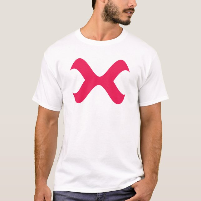 Elegantes rotes X-Monogramm T-Shirt (Vorderseite)