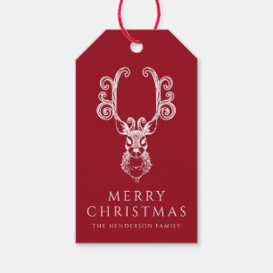 Elegantes Rotwild Frohe Weihnachten Geschenkanhänger