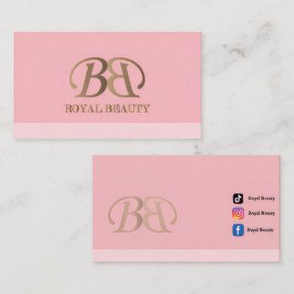 Elegantes Royal Beauty-Logo mit ausgefeilter Gesta Visitenkarte