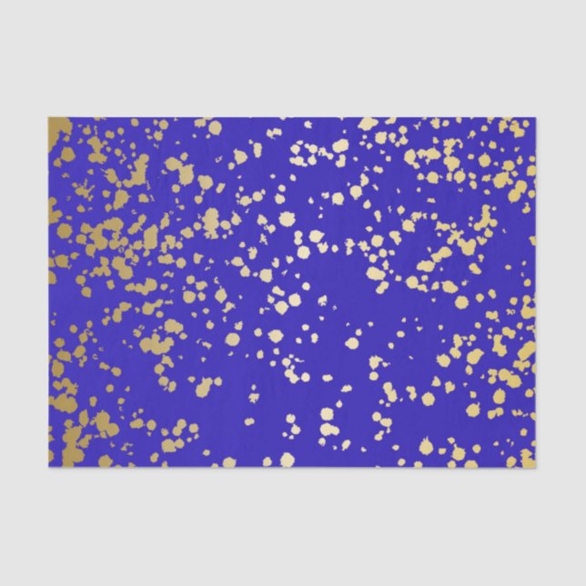 Elegantes Royal Blue Gold Glitzer Tissue Paper Seidenpapier (Vorderseite)