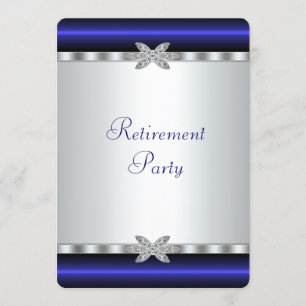 Elegantes Royal Blue Womans Retirement Party Einladung