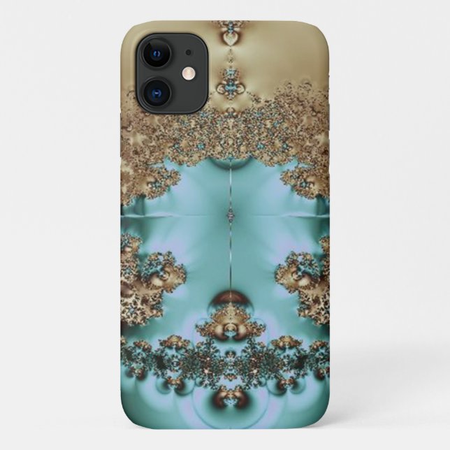 Elegantes Royal Gold und Aqua Design Case-Mate iPhone Hülle (Rückseite)