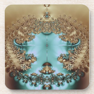 Elegantes Royal Gold und Aqua Getränkeuntersetzer