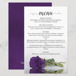 Elegantes Royal Lila Rose Budget Hochzeitsmenü
