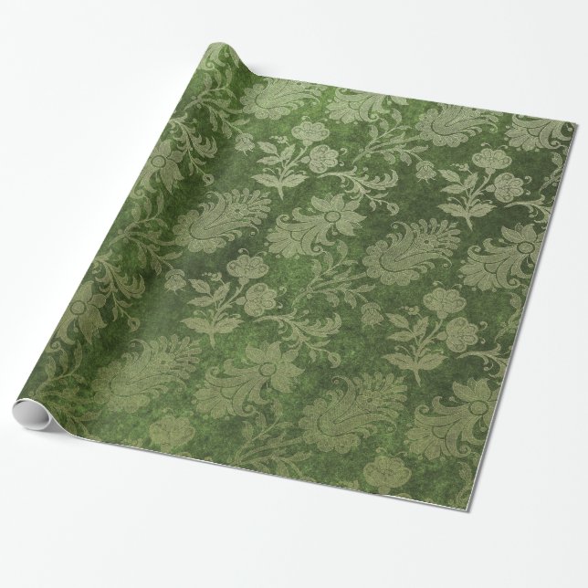 Elegantes royales Damastenmuster Geschenkpapier (Ungerollt)