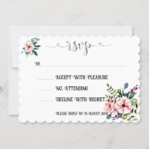 Elegantes RSVP-Design für Blumenhochzeiten