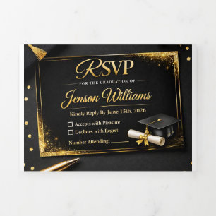 Elegantes RSVP-Kartendesign Hochzeitsantwortkart Dreifach Gefaltete Karte