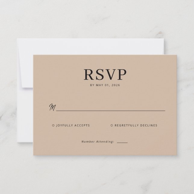 Elegantes RSVP-Kartendesign RSVP Karte (Vorderseite)