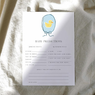 Elegantes Rubber Ducky Predictions Baby Shower Gam