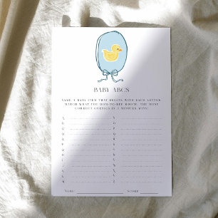Elegantes Rubber Ducky Ribbon ABCs Baby Shower Gam