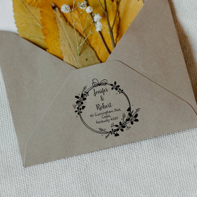 Elegantes Rücksendeadresse Couple Gummistempel (Von Creator hochgeladen)