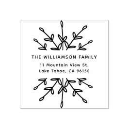 Elegantes Rücksendeadresslabel mit Zweigen Gummistempel