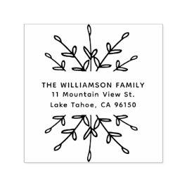 Elegantes Rücksendeadresslabel mit Zweigen Permastempel