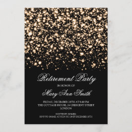 Elegantes Ruhestands-Party-Goldmitternachtszauber Einladung