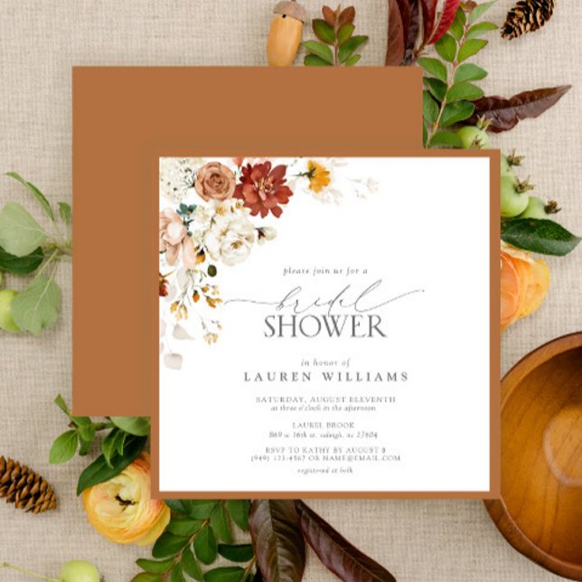 Elegantes Rust Burnt Orange Brautparty Einladung (Von Creator hochgeladen)