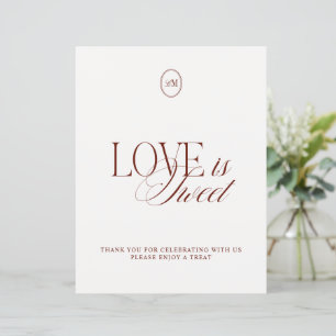 Elegantes Rust Love is Sweet Hochzeitsschild