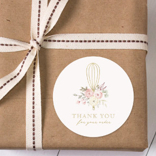 Elegantes Rustic Floral Zuhause Bakery Logo Vielen Runder Aufkleber