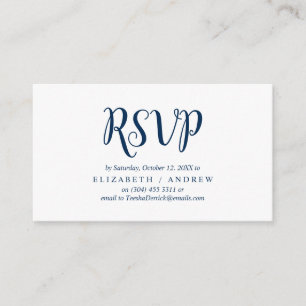 Elegantes Rustic Navy Blue, Wedding RSVP, antworte Begleitkarte