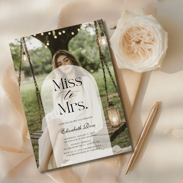 Elegantes Rustikales Arch Foto Budget Brautparty Einladung (Von Creator hochgeladen)