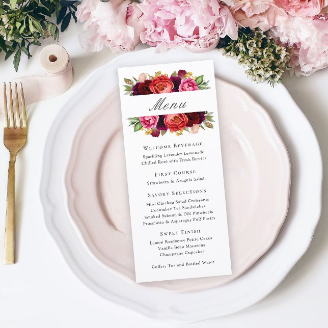 Elegantes rustikales Blumen-Event-Menü Menükarte (Von Creator hochgeladen)