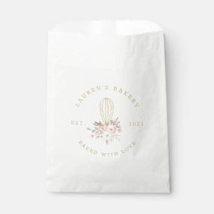 Elegantes Rustikales Blumengebäck-Zuhause-Logo Geschenktütchen