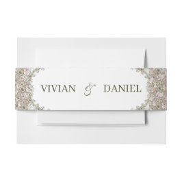 Elegantes Rustikales Braun-Blütenband Einladungsbanderole