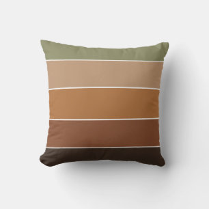 Elegantes Rustikales Braun gestreiftes Muster Warm Kissen