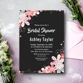 Elegantes rustikales Brautparty der Schwarzen Flor Einladung