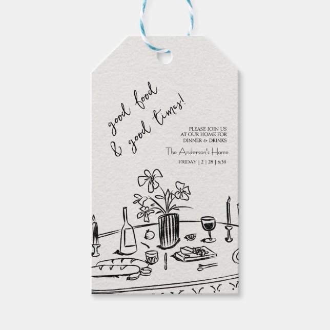 Elegantes rustikales Erntedankfest-Essen Geschenkanhänger (Vorderseite)