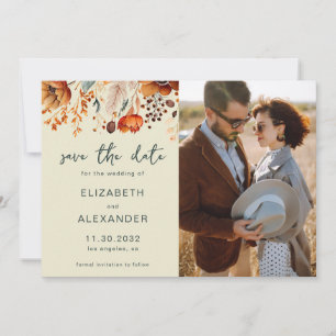 Elegantes Rustikales Foto für Hochzeiten im Herbst Save The Date