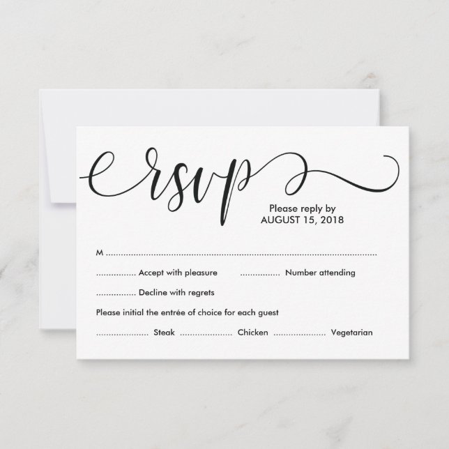Elegantes Rustikales Hochzeitskarten-Design v1 RSVP Karte (Vorderseite)