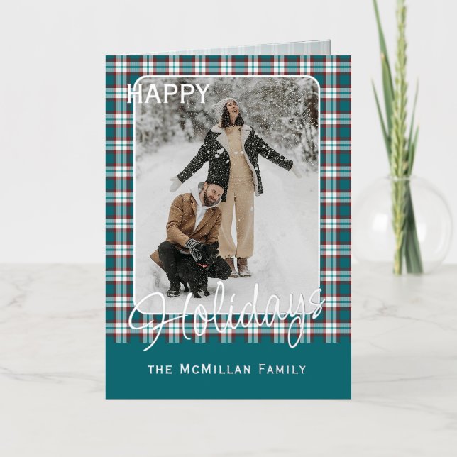 Elegantes, rustikales Kariertes Muster Gold (Vorderseite)