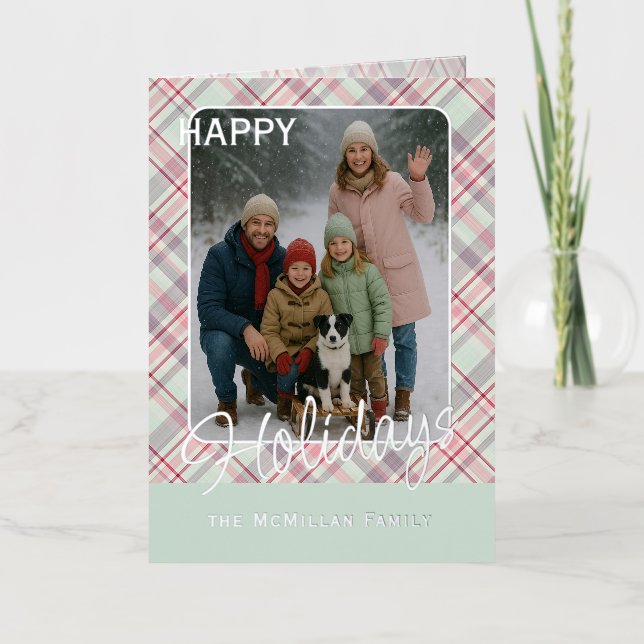 Elegantes rustikales Kariertes Muster Gold (Vorderseite)