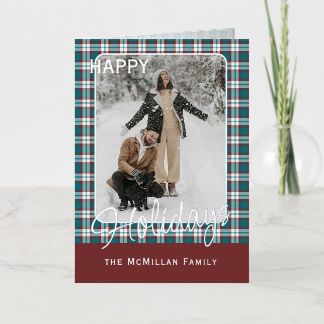 Elegantes, rustikales Kariertes Muster Gold (Vorderseite)